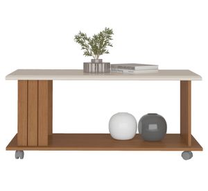 Mesa centro rectangular Mila canela/blanco