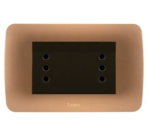 Toma corriente dúplex titanio/café 10A