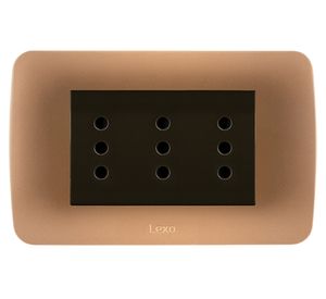 Toma corriente tríplex titanio/café 10A