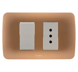 Interruptor simple 9/12 + toma corriente beige 10A