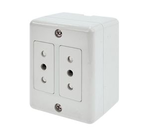 Casquete toma corriente doble blanco 10A