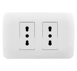Toma corriente doble blanco 10/16A
