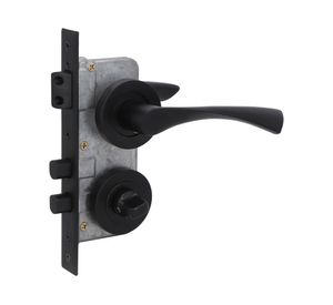 Cerradura embutir 2 manillas baño 970A negro mate