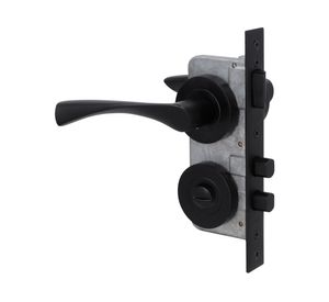 Cerradura embutir 2 manillas baño 970A negro mate