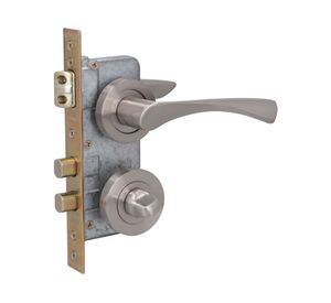 Cerradura embutir 2 manillas baño 970A níquel