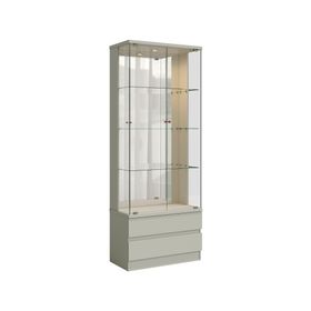 Vitrina Diamante 2 puertas 2 cajones Off white