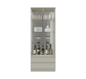 Vitrina Diamante 2 puertas 2 cajones Off white