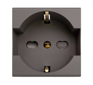 Tomacorriente Schuko modular grey mate 16A