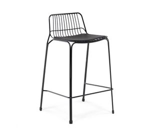 Taburete acero cojín PU Isabella negro