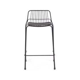 Taburete acero cojín PU Isabella negro