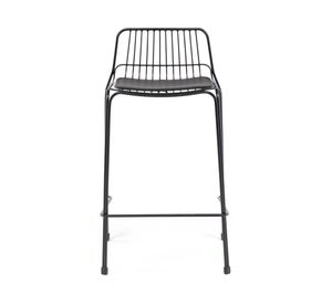 Taburete acero cojín PU Isabella negro