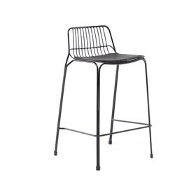 Taburete acero cojín PU Isabella negro