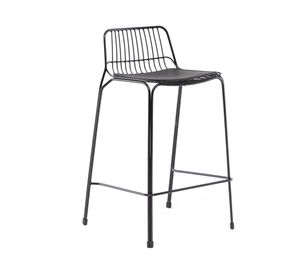 Taburete acero cojín PU Isabella negro