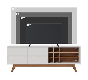 Rack TV 75" + mesa centro Noronha blanco/café