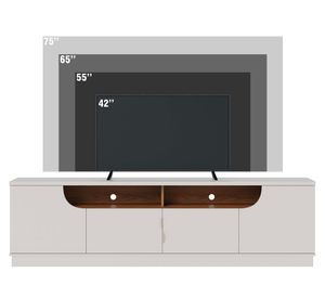 Combo rack TV 75" Santorini + mesa centro blanco/café