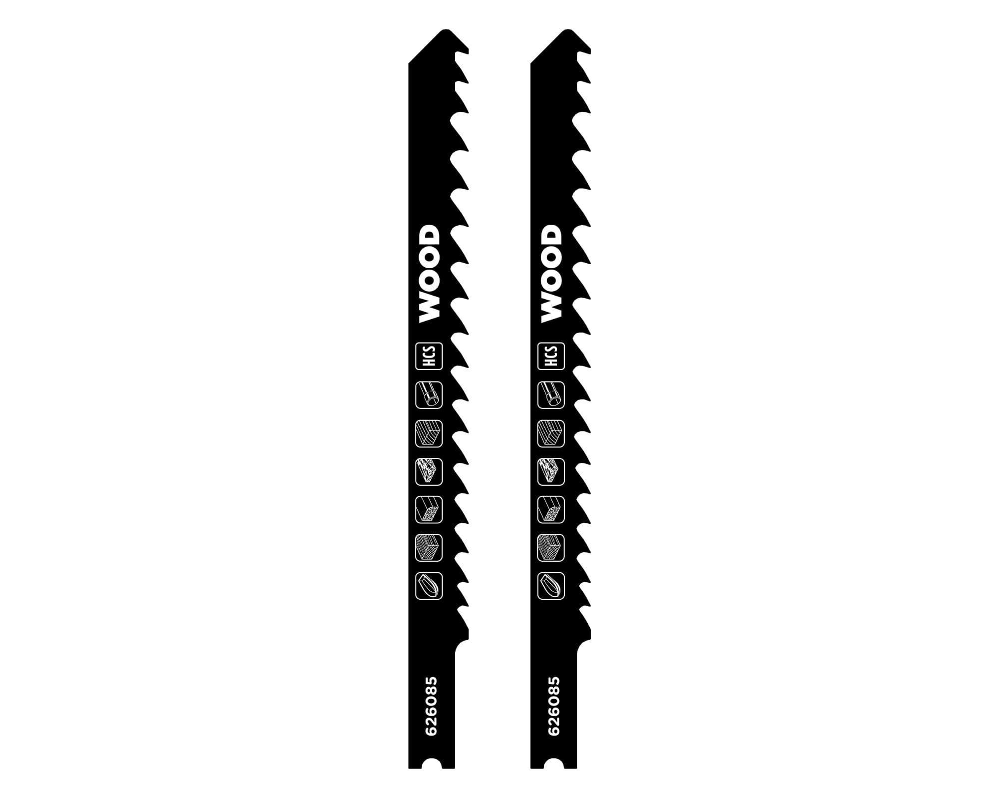 2 Hojas calar madera T corte medio