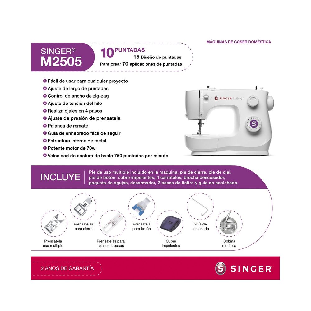 Singer M2505 Blanco, foto 6