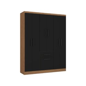 Clóset 6 puertas 1 cajón 1 zapatera acacia/negro