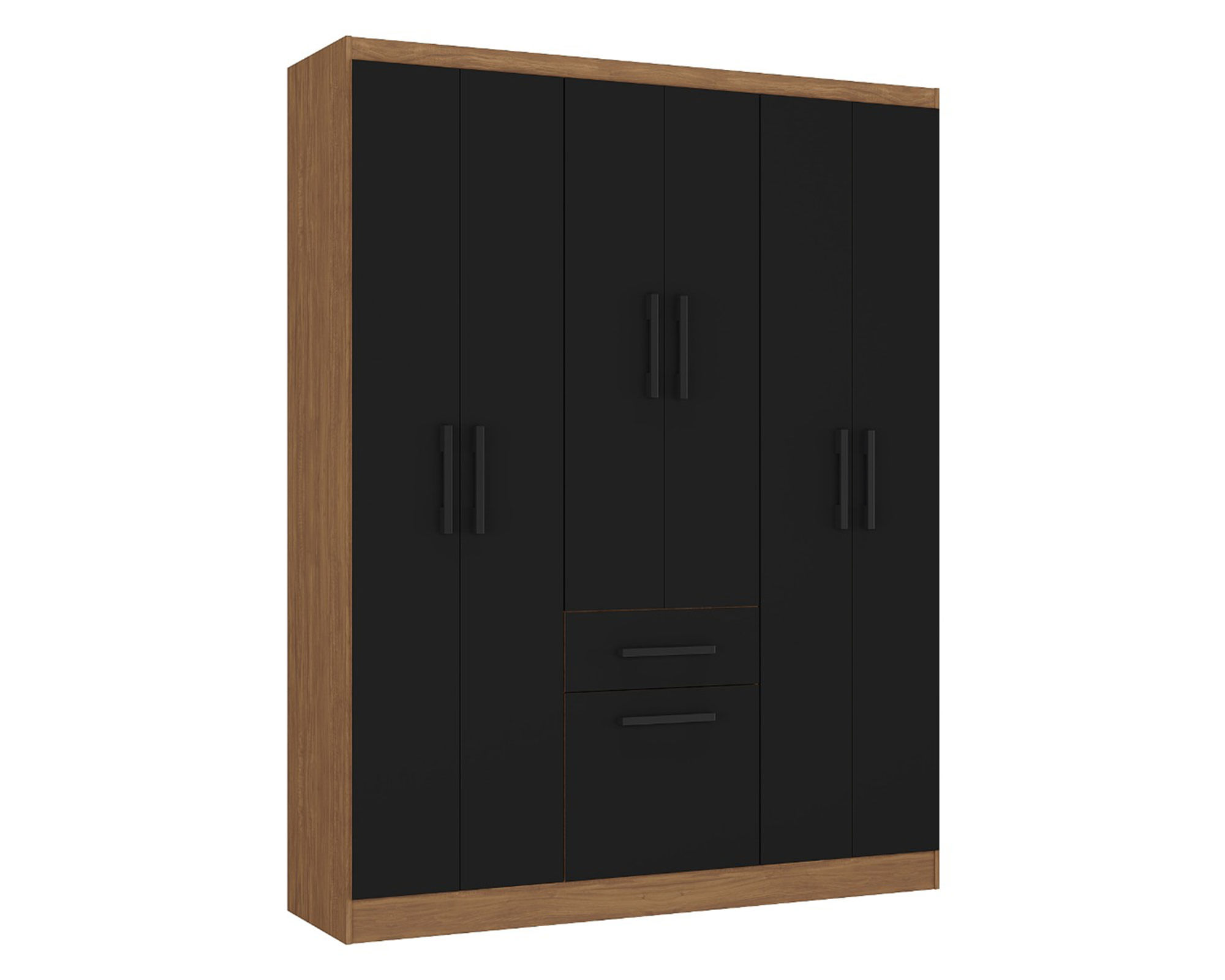 Clóset 6 puertas 1 cajón 1 zapatera acacia/negro | Easy.cl