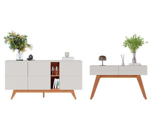 Buffet 3 puertas + arrimo Noronha blanco