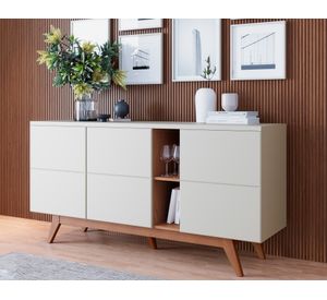 Buffet 3 puertas + arrimo Noronha blanco