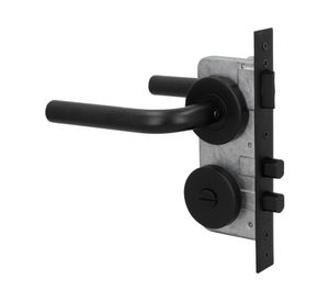 Cerradura embutir 2 manillas baño 960L negro mate