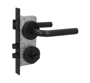 Cerradura embutir 2 manillas baño 960L negro mate