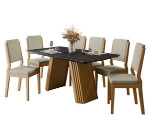 Comedor 6 sillas Fer 80x160x90 cm