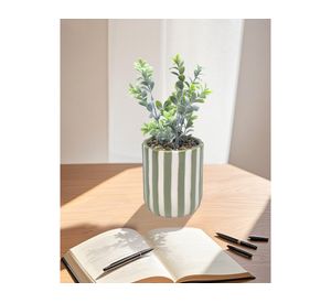 Planta artificial con maceta verde 11.5 cm