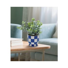 Planta artificial con maceta azul 11.5 cm