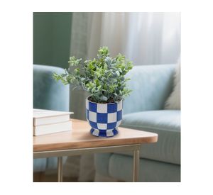 Planta artificial con maceta azul 11.5 cm