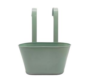 Maceta Gancho doble Oval verde 31x25x11.5 cm