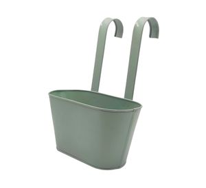 Maceta Gancho doble Oval verde 31x25x11.5 cm