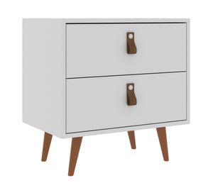 Velador Padua 2 cajones blanco