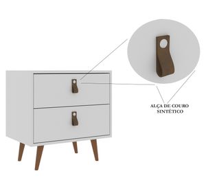 Velador Padua 2 cajones blanco