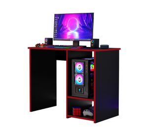 Escritorio gamer negro/rojo 81.5x90x37 cm