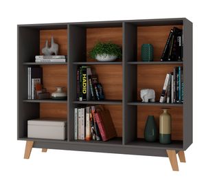 Librero Dina negro 108x135x35 cm