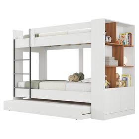 Camarote con cama auxiliar 1 plaza blanco