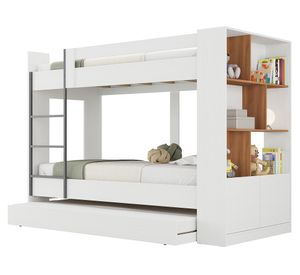 Camarote con cama auxiliar 1 plaza blanco