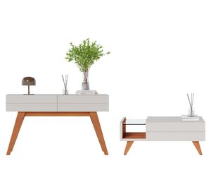 Mesa centro + arrimo Noronha blanco