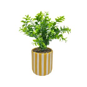 Planta artificial con maceta amarillo 11.5 cm