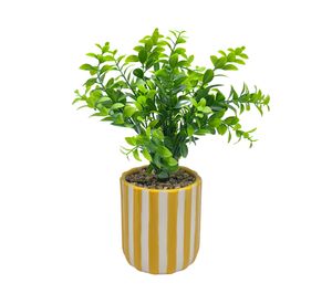 Planta artificial con maceta amarillo 11.5 cm