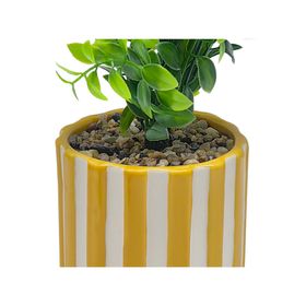 Planta artificial con maceta amarillo 11.5 cm
