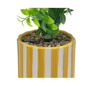 Planta artificial con maceta amarillo 11.5 cm