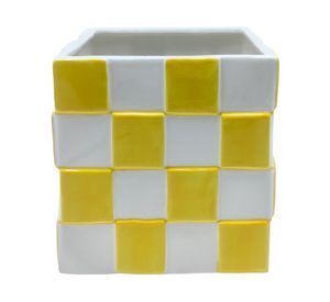 Maceta amarillo 17x16x16 cm