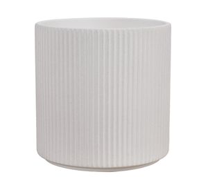 Maceta Ranurado vertical blanco 16 cm