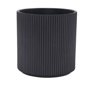 Maceta Ranurado vertical negro 16 cm