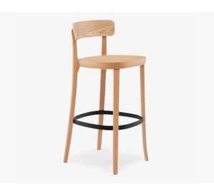 Taburete alto madera/rattan Dante natural