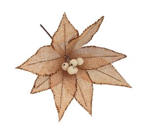 Flor decorativa borde brillos Ginger 27 cm
