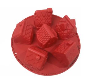 Molde silicona Casitas rojo